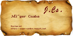 Jéger Csaba névjegykártya