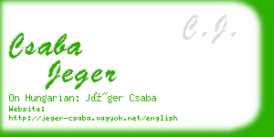 csaba jeger business card